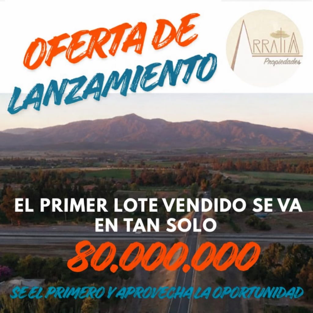 🌄 Nuevo Proyecto: Parcelación Valles de Lumbrera – Melipilla ¡Comienza la venta! 33 lotes disponibles.